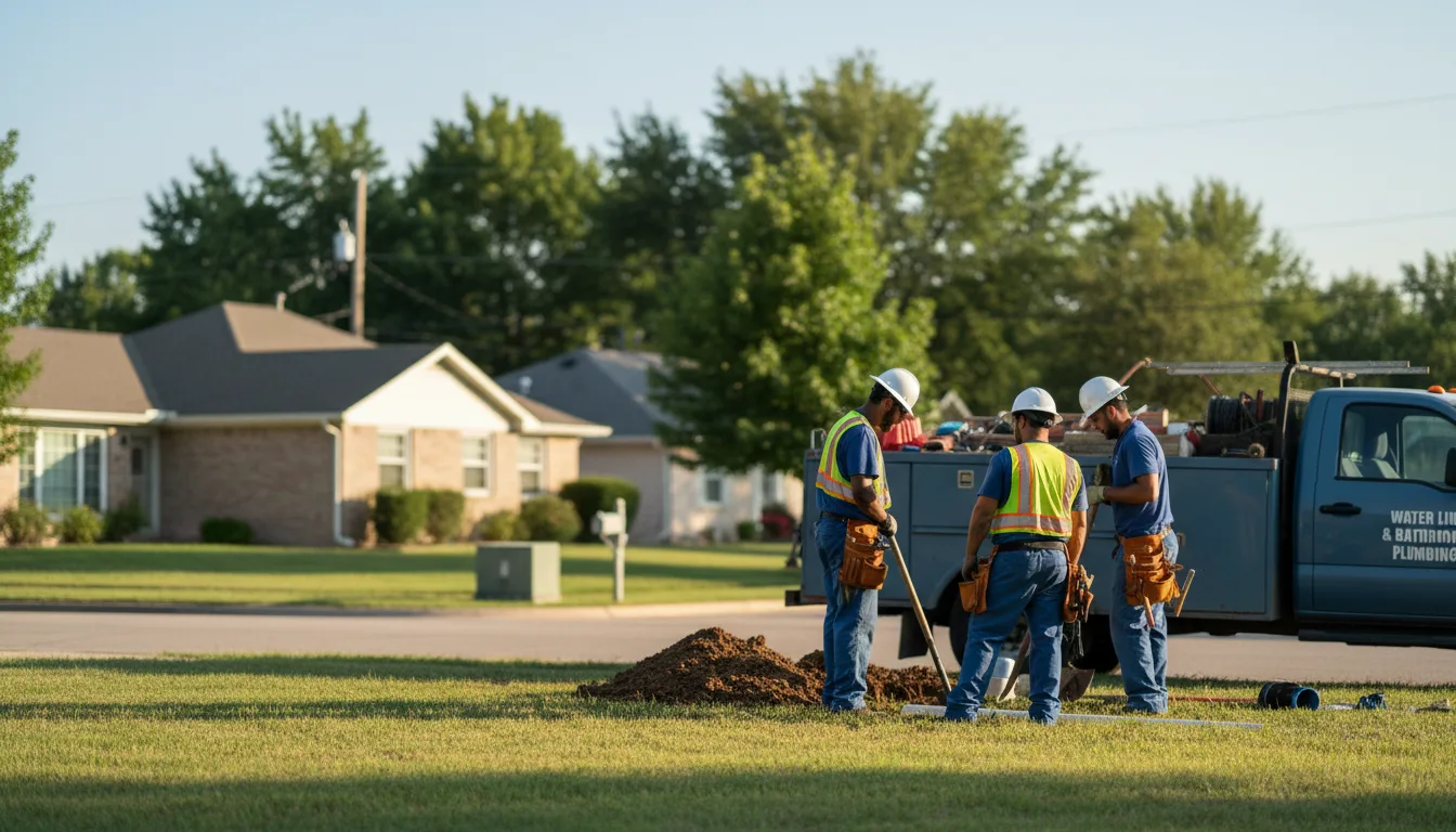Residential water line and bathroom plumbing service in Mineral, TX